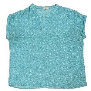 Pleione XLP Woven Knit‎ V-Neck Cap Sleeve Top